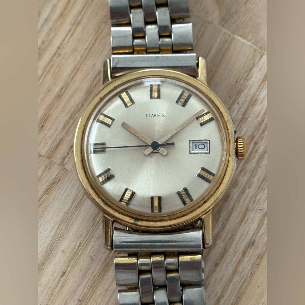 Timex Mercury Rare Vintage Watch Mechanical Winding Gold Case Stretch Bracelet - Picture 4 of 15